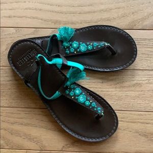 Teal Hollister flip flops
